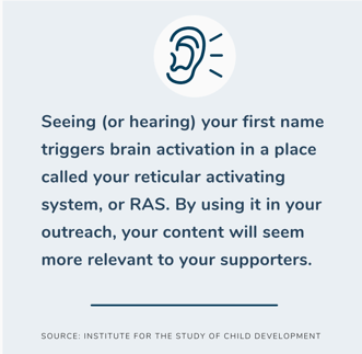 Using a donor's first name in planned giving marketing triggers brain activation